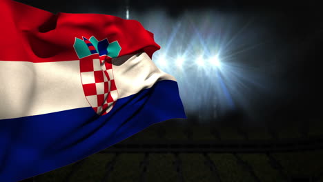 large croatia national flag waving