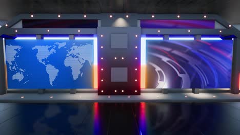 el conjunto de estudios de noticias de tv - bucle de fondo de pantalla verde virtual