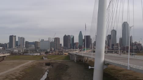 establishing drone shot of downtown dallas