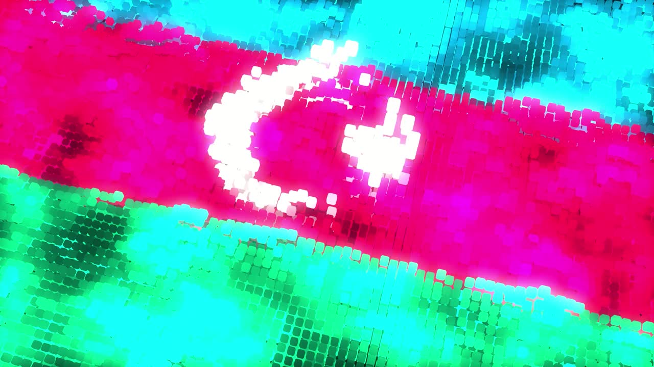 Azerbaijan futuristic flag - loop