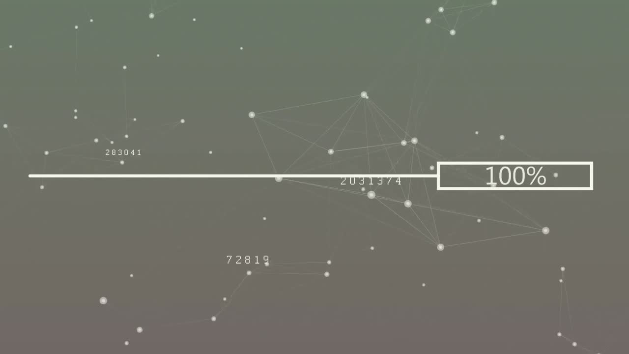 변하는 번호와 연결 네트워크에 따라 증가하는 비율로 로딩 바의 애니메이션