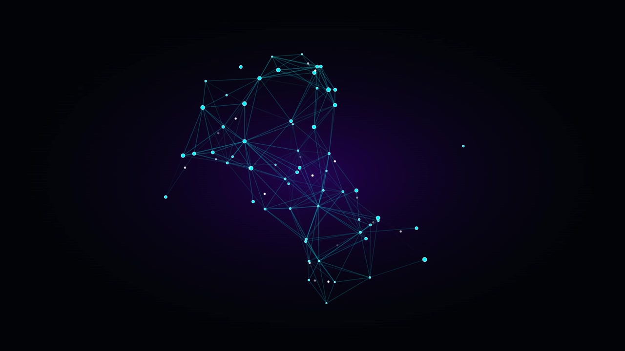 Abstract Digital Network Connection with Glowing Nodes and Lines