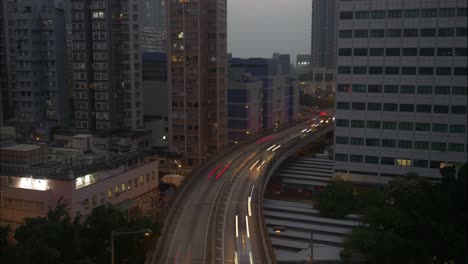 홍콩 도로의 저속촬영