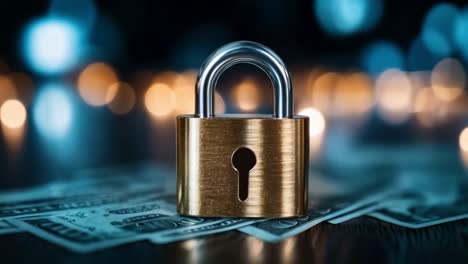 padlock on money