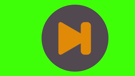 animación del icono del botón de finalización en una pantalla verde