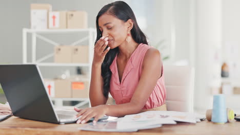 Oficina,-Agotamiento-Y-Mujer-De-Negocios-Cansada