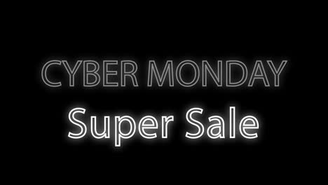 Cyber-Monday-sale-neon-light-glowing-sign-banner-for-promo-video.-Sale-badge.-Special-offer-discount-tags-with-Alpha-Channel.