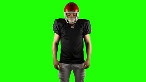 american football player on green screen