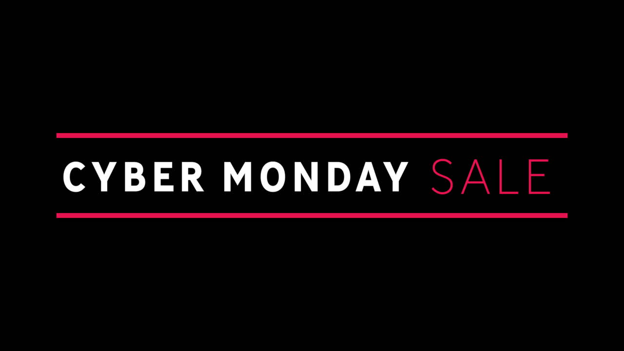 texto de venta de cyber monday blanco y rojo que aparece