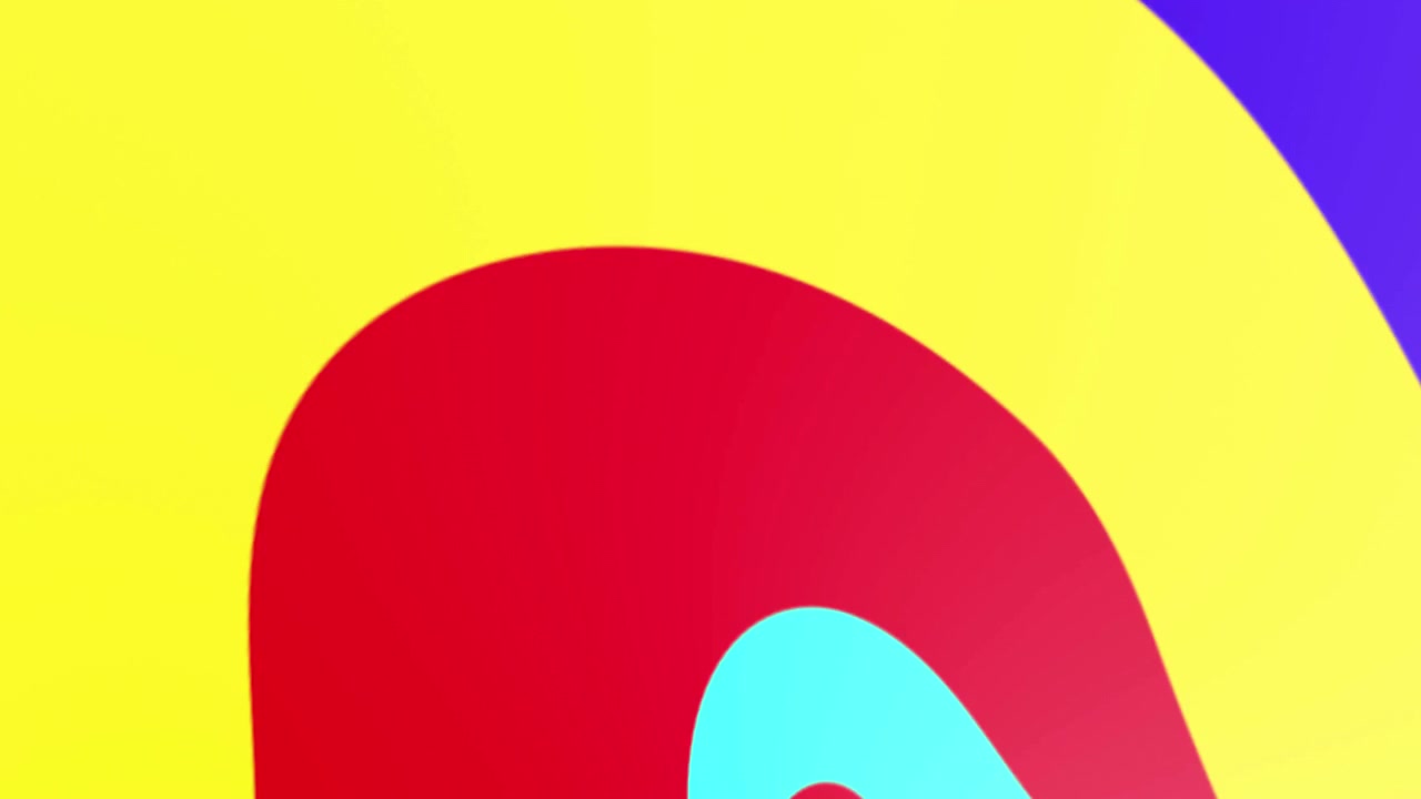 Abstract Motion Graphic with Cyan Wave on Red Background