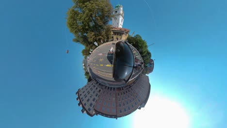 little planet format of munich in germany