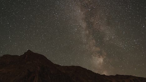 timelapse of a starry night in the austrian alps, featuring the milky way stretching across the sky above the majestic mountain landscape, offering a breathtaking view of the universe.