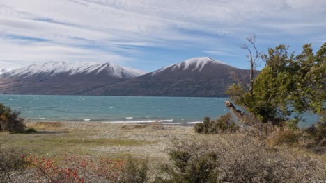 lake ohau in the mackenzie basin, south island of new zealand - wide shot