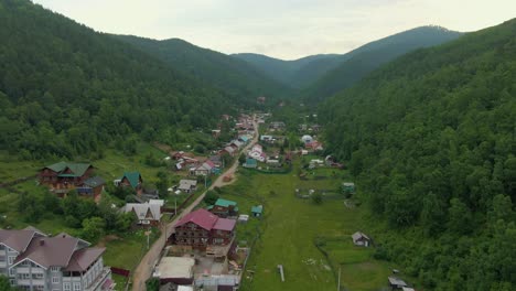 mountain village aerial view