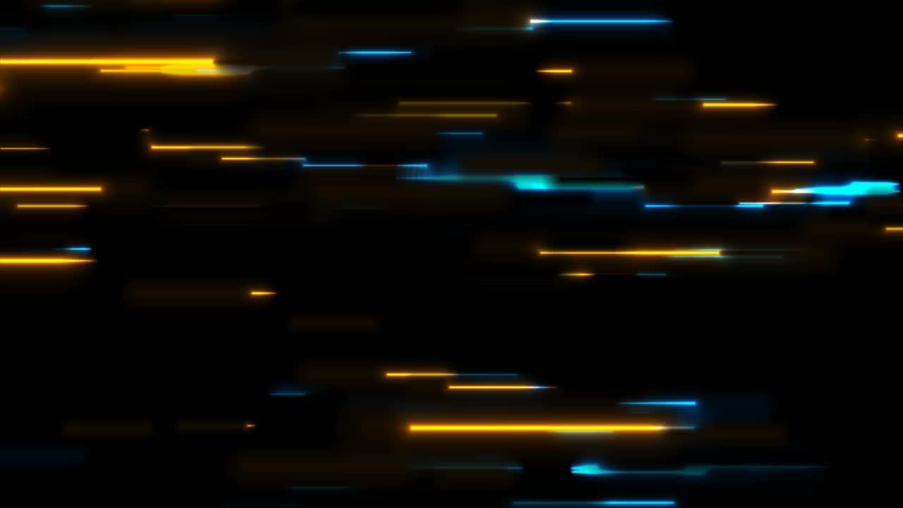 líneas de neón azules brillantes de color naranja fondo de movimiento abstracto