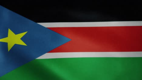Flagge-Des-Südsudan,-Zeitlupenschwenken