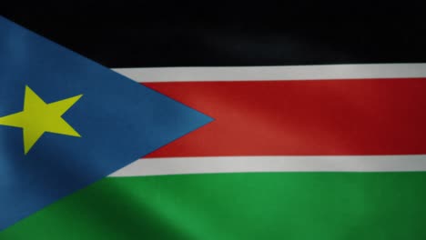 flag of south sudan, slow motion waving