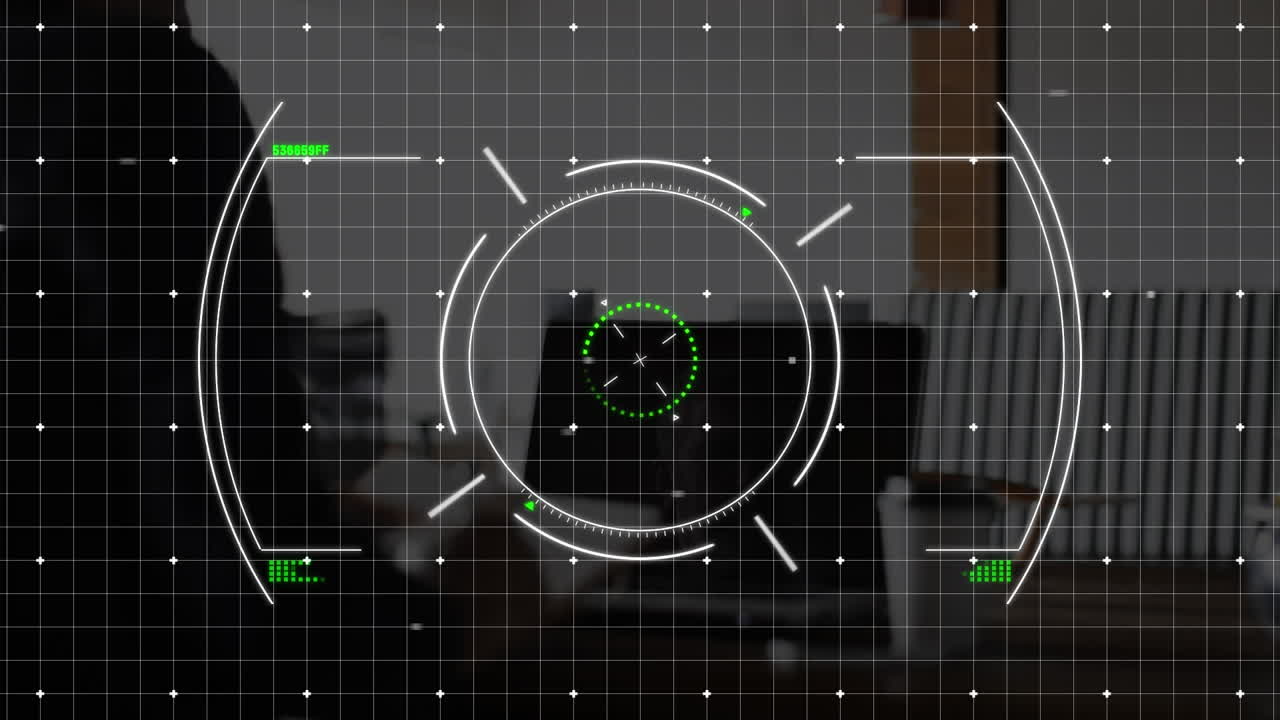 animación del escaneo de alcance y procesamiento de datos a través de una computadora portátil