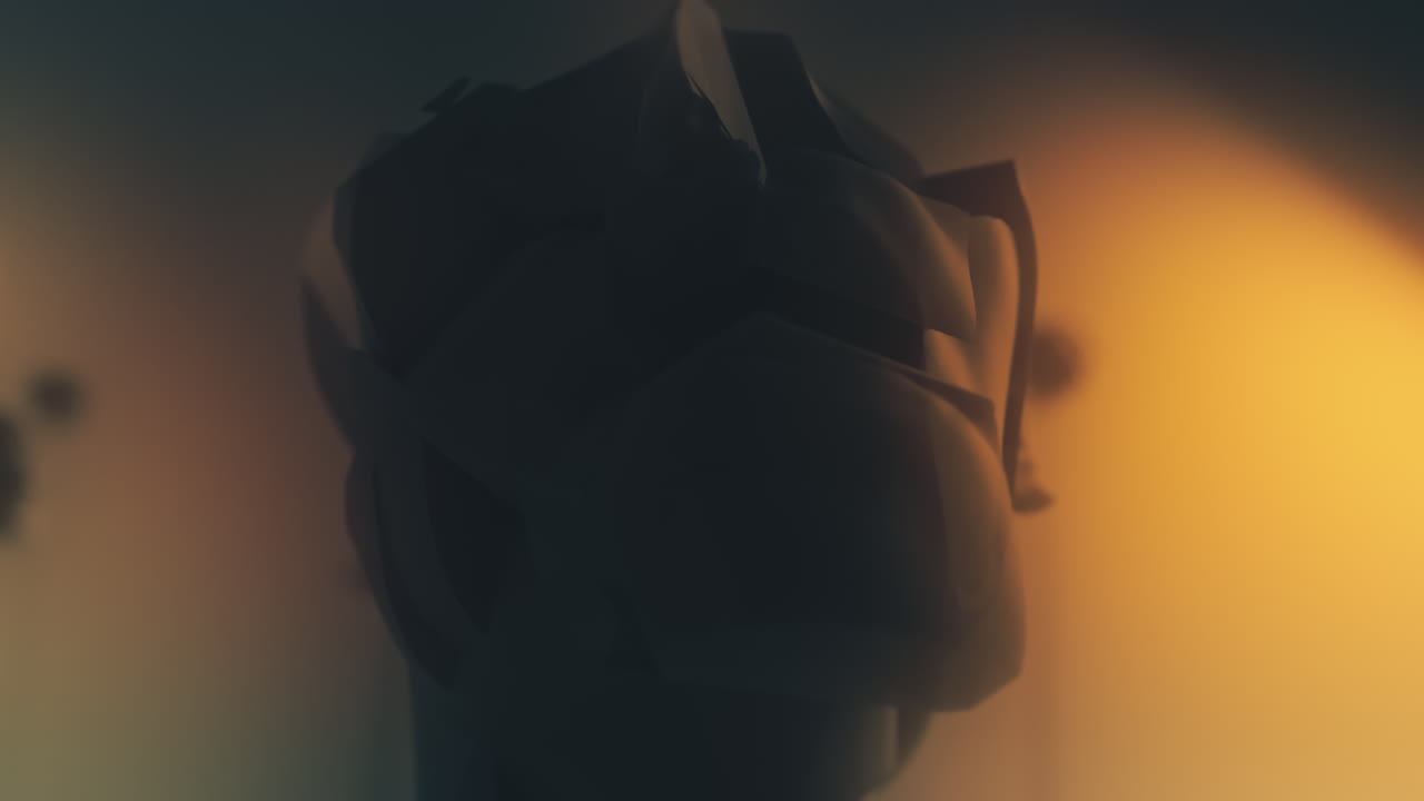 Crushed android heads on spikes on the yellow background