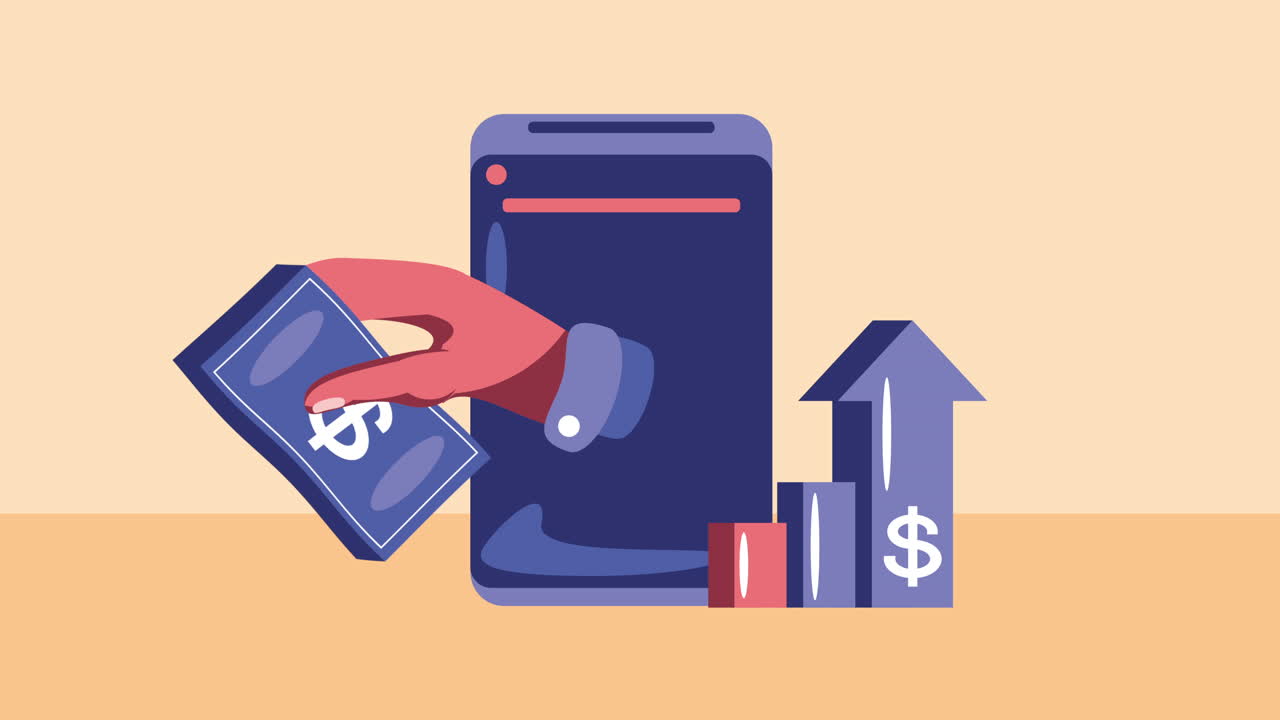 지폐, 돈, 달러를 스마트폰으로