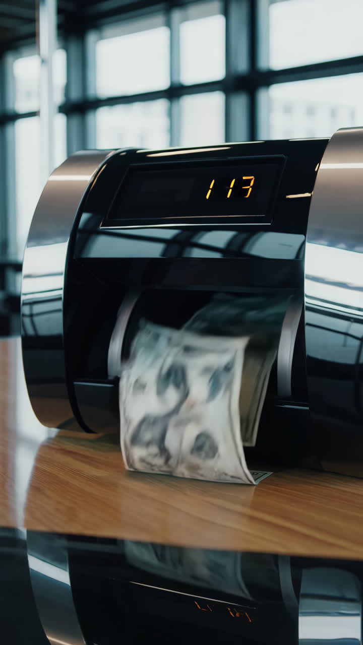 Modern Bill Counter Machine Counting Money