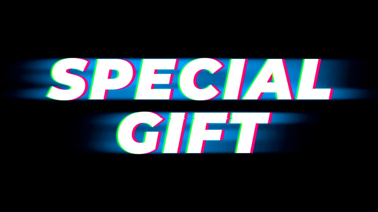 특별한 선물 텍스트 빈티지 글리치 효과 프로모션