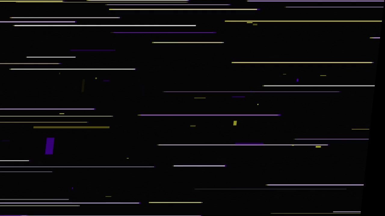 Effetto glitch digitale con linee orizzontali e forme geometriche