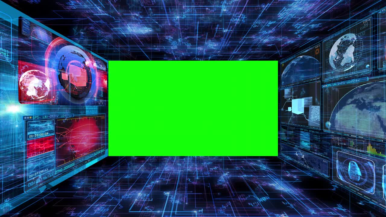 Technology Green Screen Interface Computer Data Digital Screen