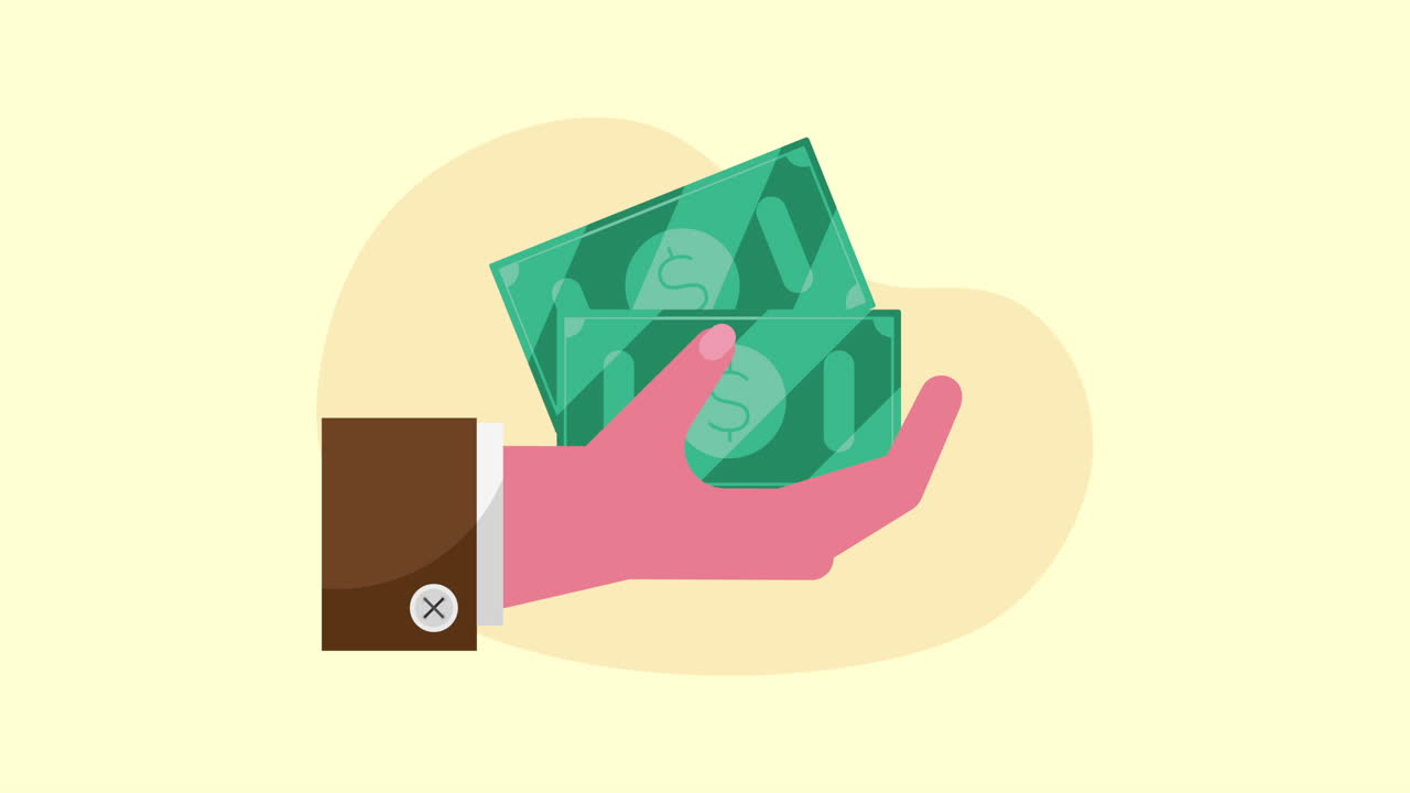 Hand die geld geeft.