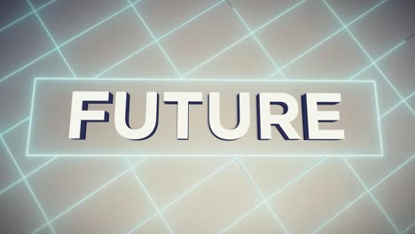 "future" - framed text - white - futuristic background