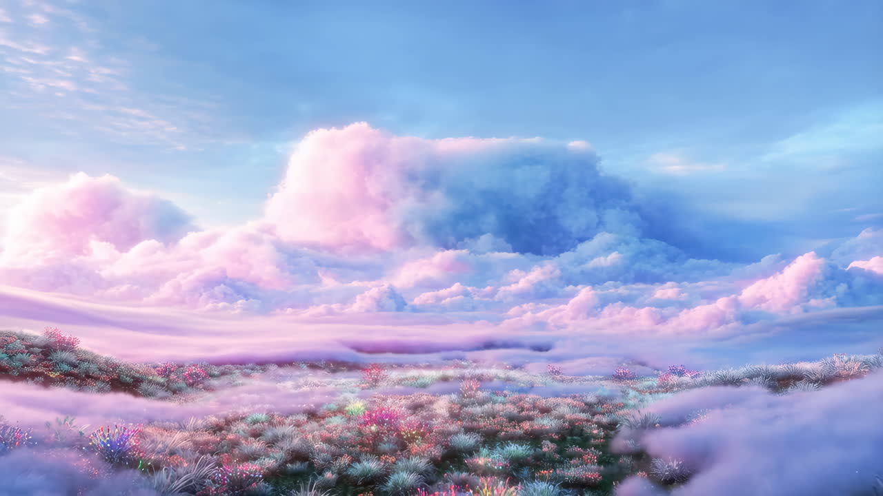 Dreamy Sky Landscape with Glowing Fields