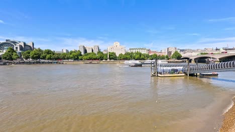 boat moving along the river thames