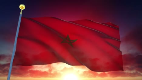 4k highly detailed flag of morocco loopable