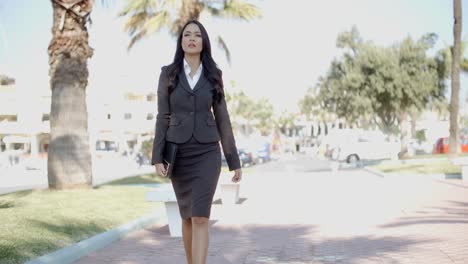 Lady-In-A-Suit-Walking-Down-The-Street