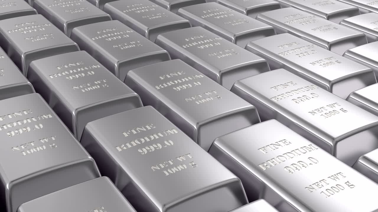 fondo de lingotes de rodio, animación en bucle. renderizado en 3d