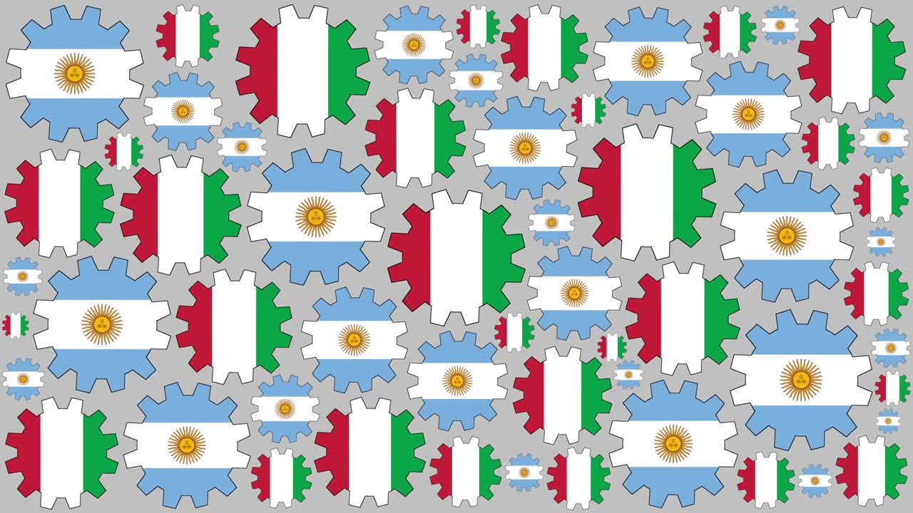 아르헨티나와 이탈리아 발 기어 회전 배경