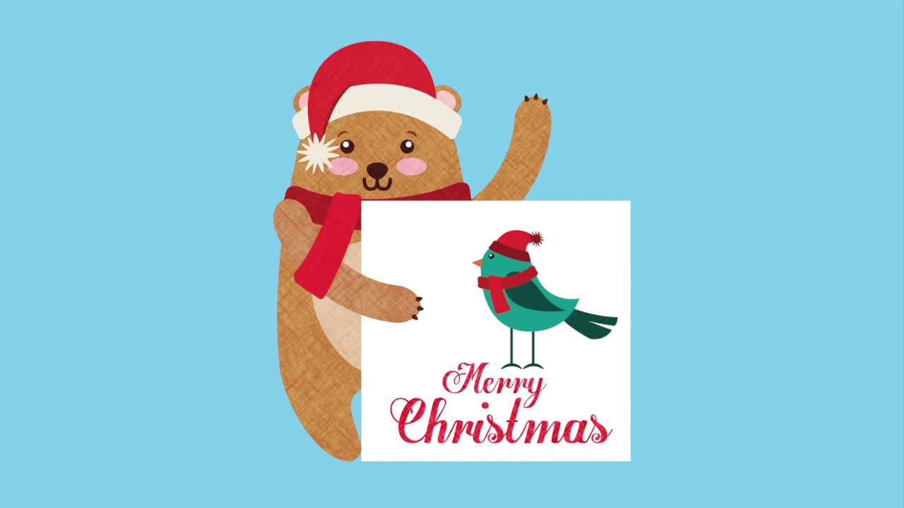 귀여운 과 함께 해리 크리스마스 카드