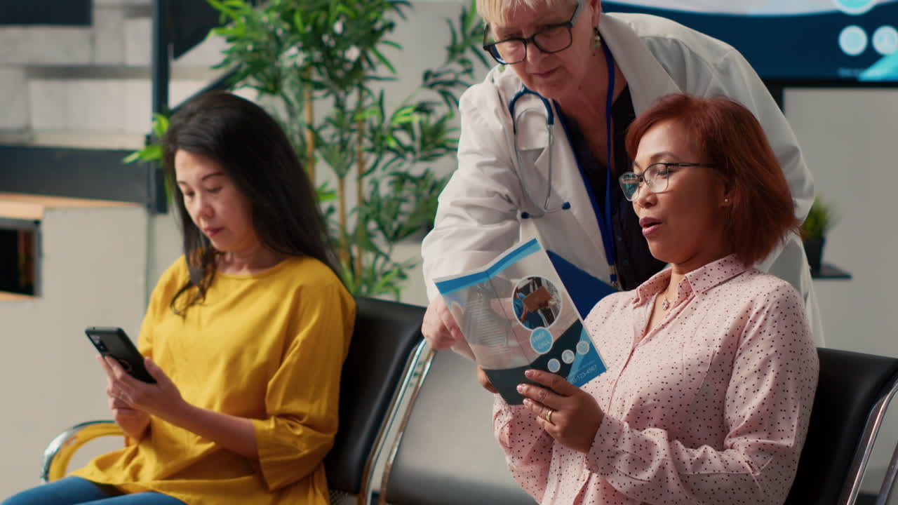 People waiting in a doctor's office