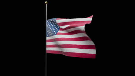 waving united states american flag at half mast memorial day
