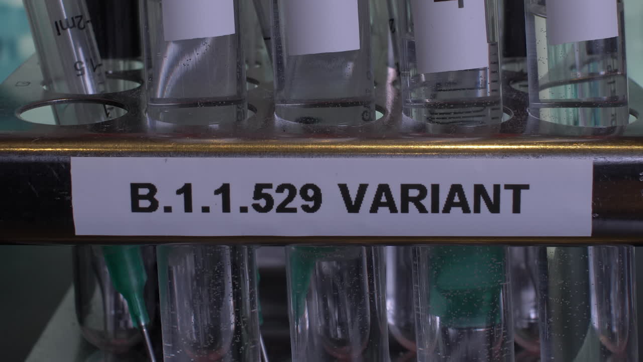 View of Samples put in tubes of B.1.1.529,a new variant of the Covid-19 known as Omicron for testing work. Research work going on with the new mutated deadlier variant of corona virus.