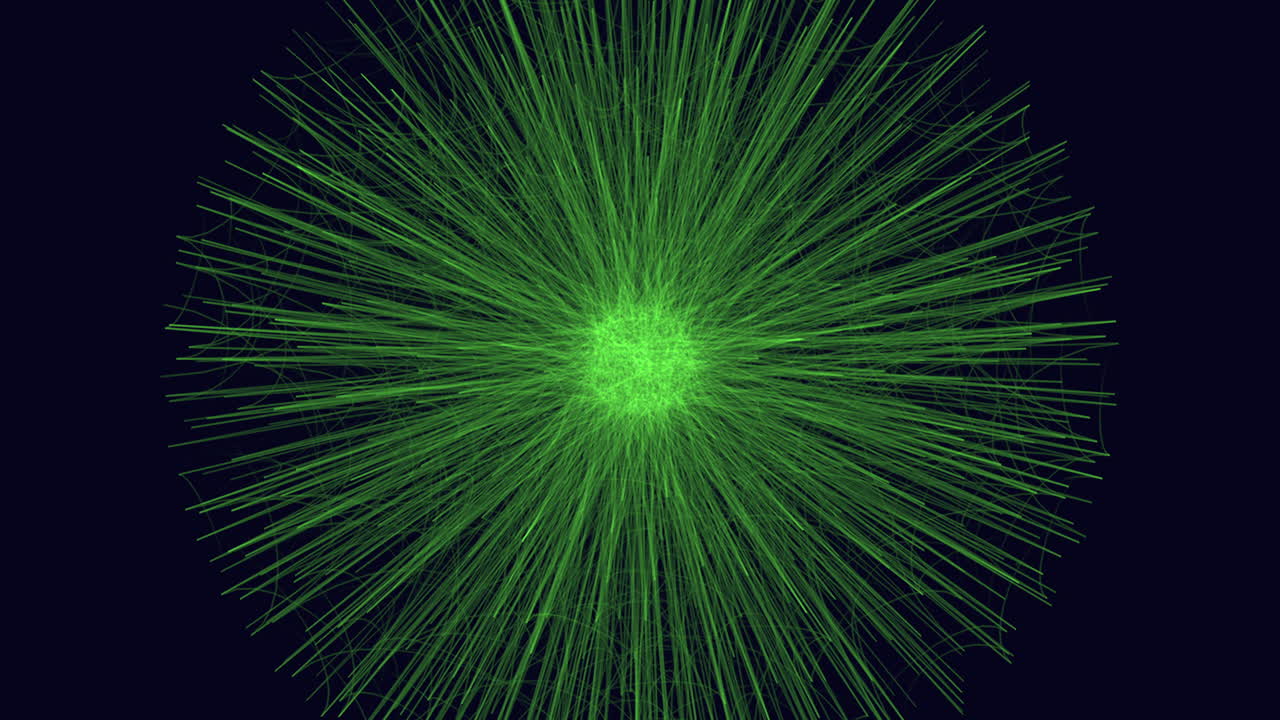 Circular green lightning bolt on dark blue background