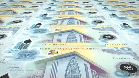 banknotes of ten papua new guinean kina of papua new guinea, cash money, loop