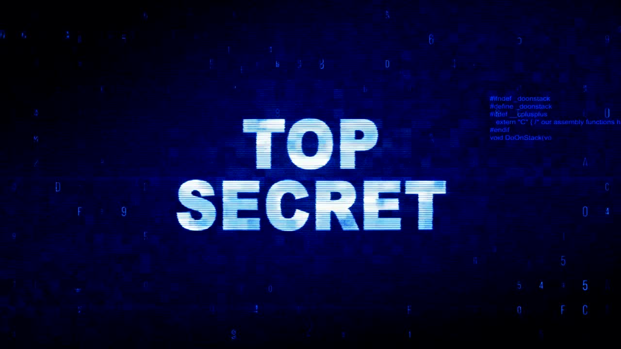 최고 비밀 텍스트 디지털 노이즈 트이치 글리치 왜곡 효과 오류 애니메이션