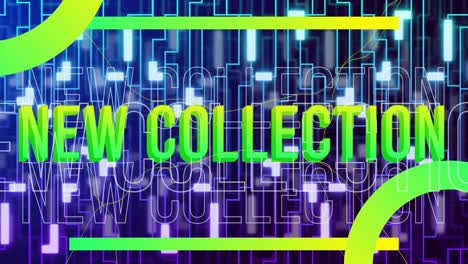 animación del texto de la nueva colección a través de una red de conexiones