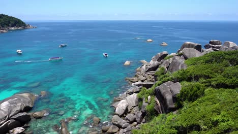 turquoise water in the bay. view of the island.