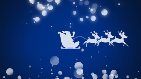 Digital-animation-of-silhouette-of-santa-claus-in-sleigh-being-pulled-by-reindeers