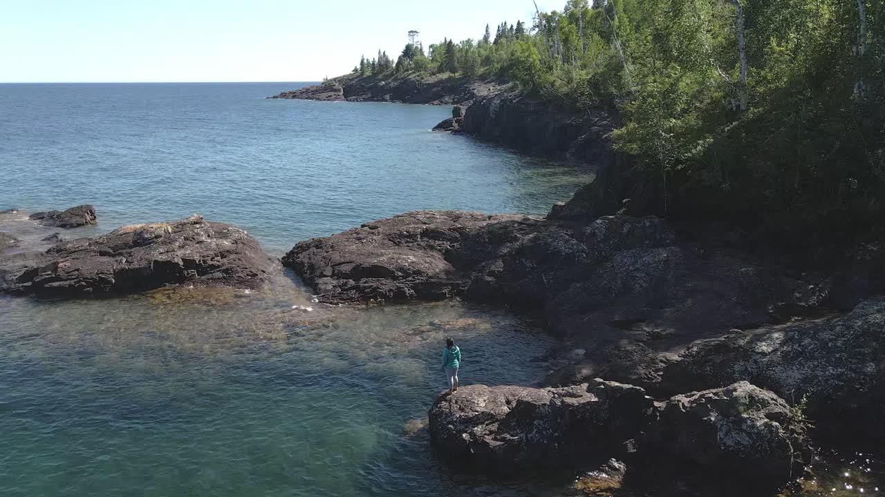 Lake Superior north shore Minnesota, beautiful landscape with clear crystal water