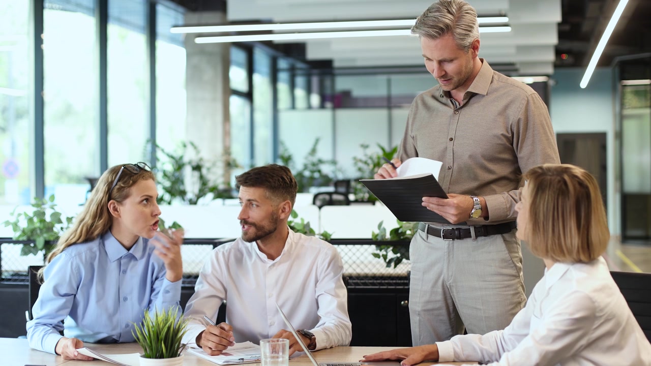 Business Team Discussing Project During an Office Meeting