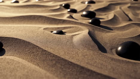 zen garden with smooth stones