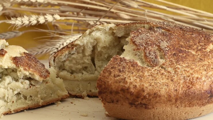 Breakfast of fresh baked homemade hot bread.